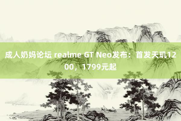 成人奶妈论坛 realme GT Neo发布：首发天玑1200，1799元起