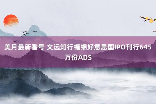 美月最新番号 文远知行缠绵好意思国IPO刊行645万份ADS