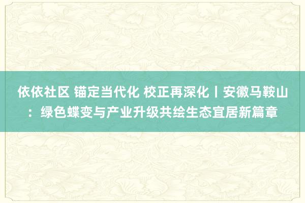 依依社区 锚定当代化 校正再深化丨安徽马鞍山：绿色蝶变与产业升级共绘生态宜居新篇章