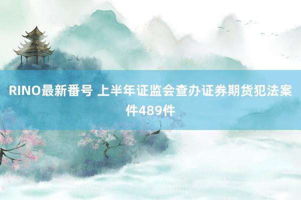 RINO最新番号 上半年证监会查办证券期货犯法案件489件